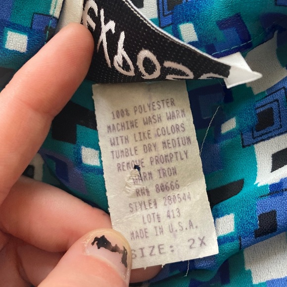 Vintage Funky Blues Plus Button Up Lightweight Unisex 2X - Picture 7 of 9